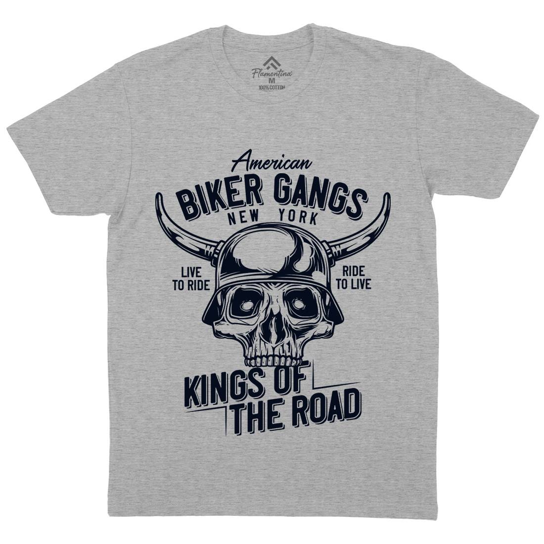 Biker Gangs Mens Organic Crew Neck T-Shirt Motorcycles B850