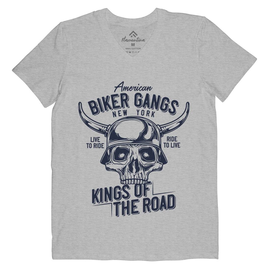 Biker Gangs Mens Organic V-Neck T-Shirt Motorcycles B850