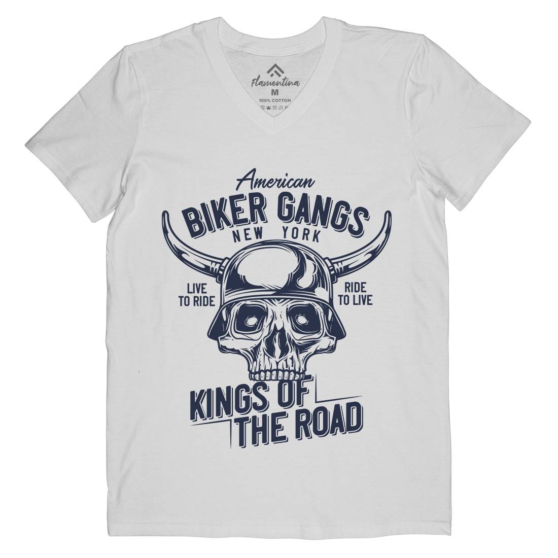Biker Gangs Mens Organic V-Neck T-Shirt Motorcycles B850