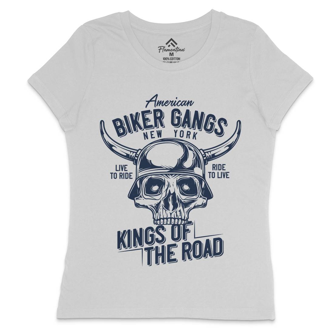 Biker Gangs Womens Crew Neck T-Shirt Motorcycles B850