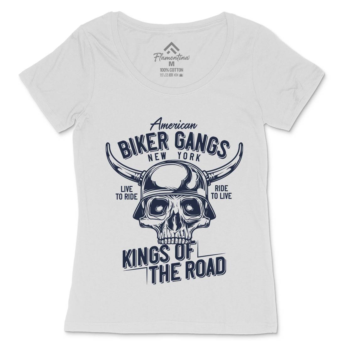 Biker Gangs Womens Scoop Neck T-Shirt Motorcycles B850