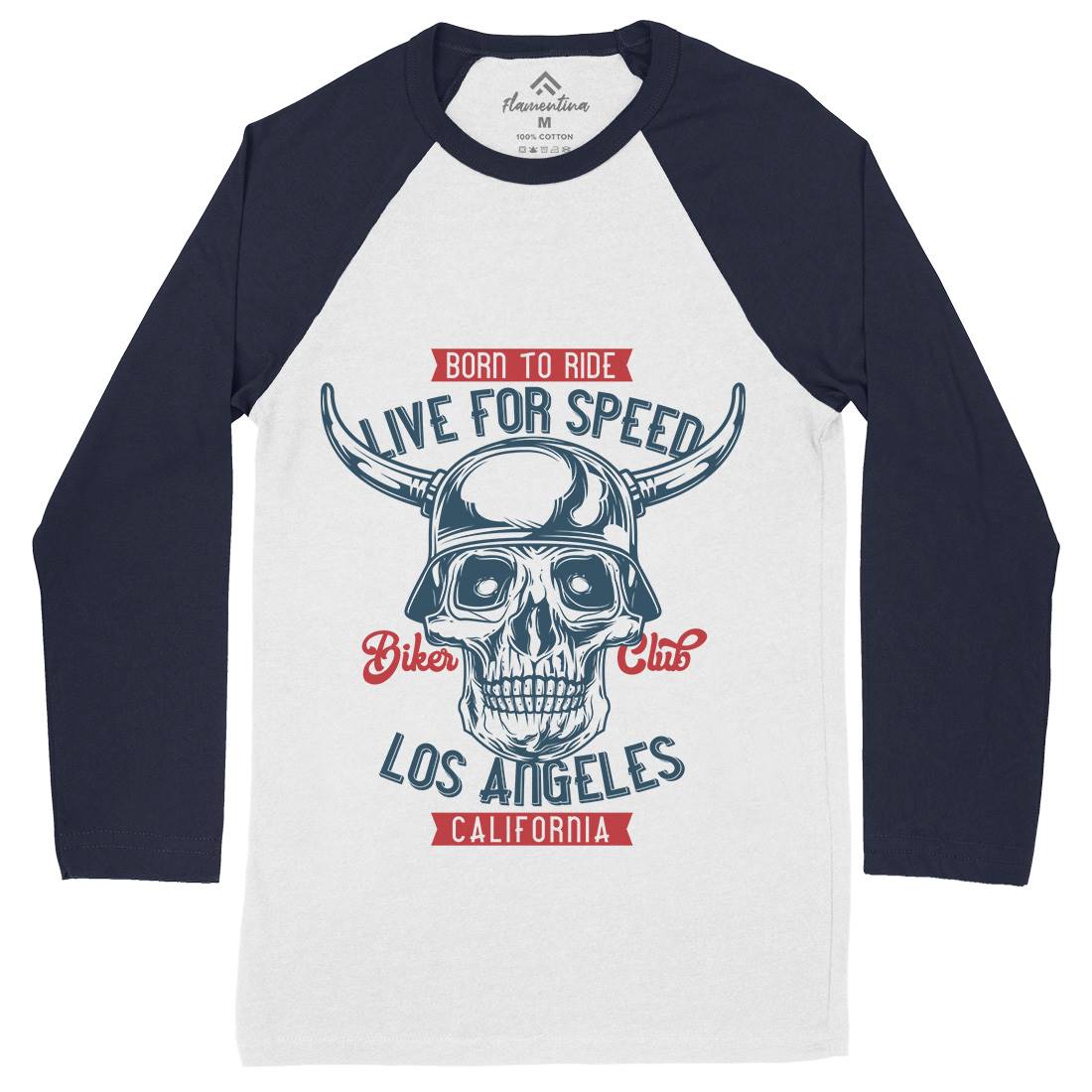 Live For Speed Mens Long Sleeve Baseball T-Shirt Motorcycles B851