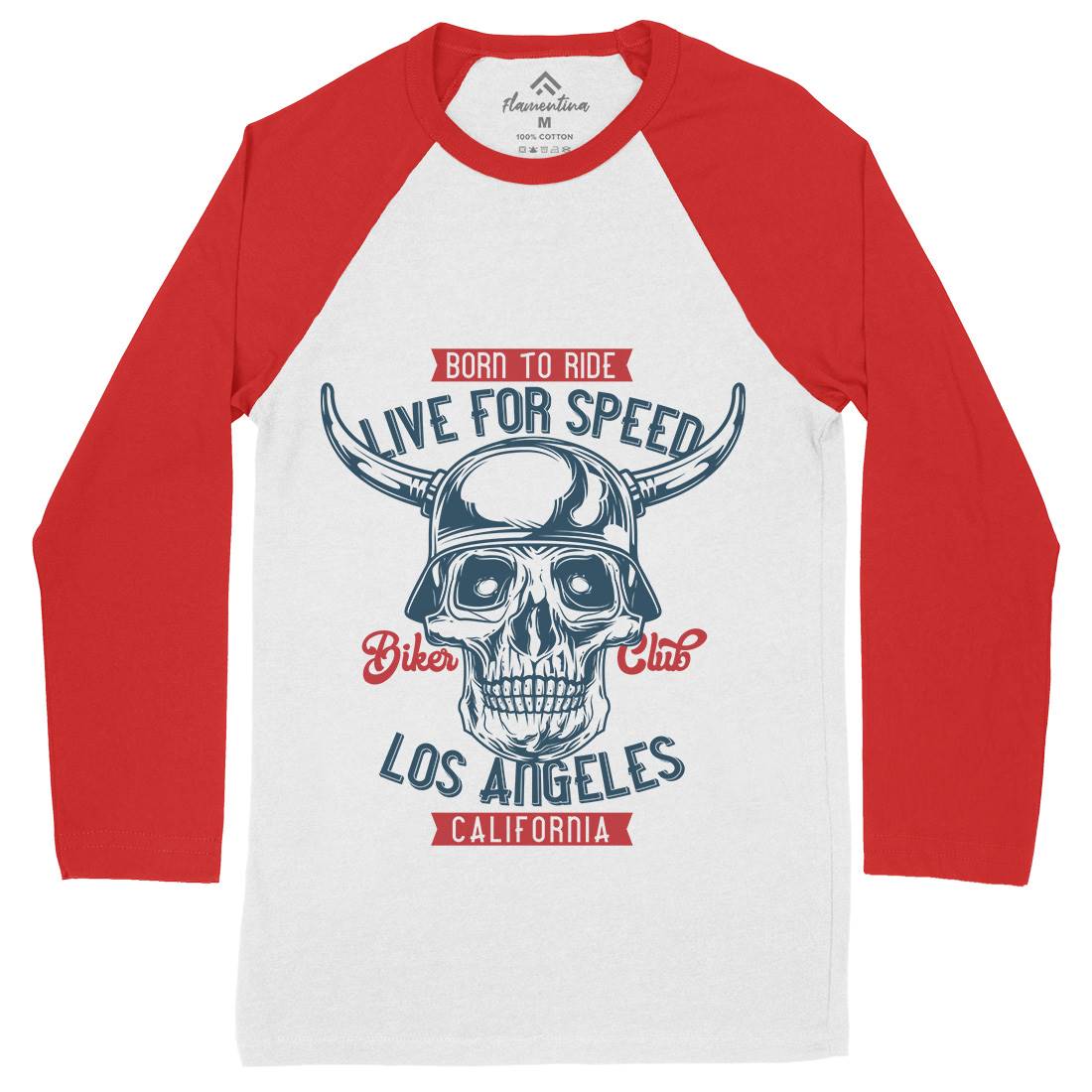 Live For Speed Mens Long Sleeve Baseball T-Shirt Motorcycles B851