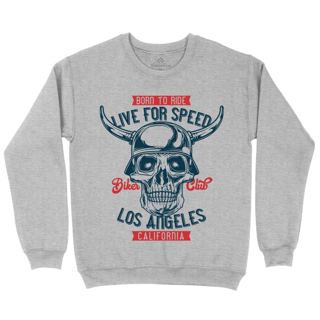 Live For Speed Mens Crew Neck Sweatshirt Motorcycles B851