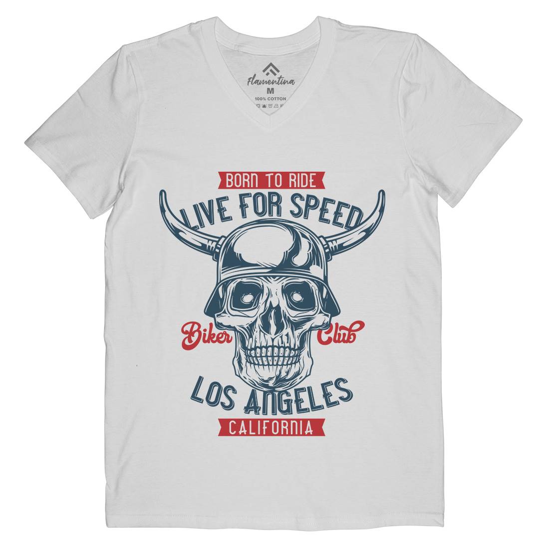 Live For Speed Mens V-Neck T-Shirt Motorcycles B851