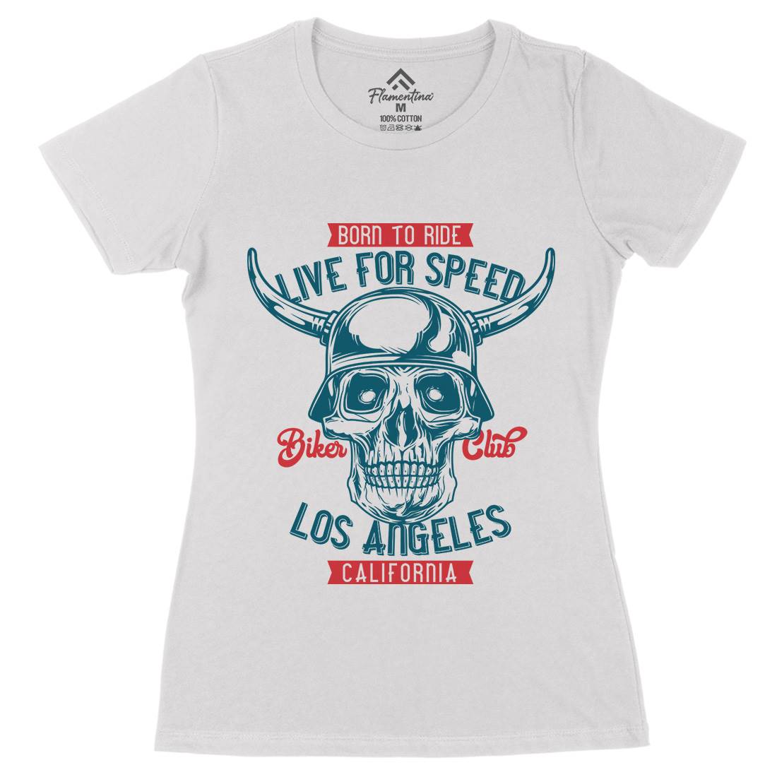 Live For Speed Womens Organic Crew Neck T-Shirt Motorcycles B851