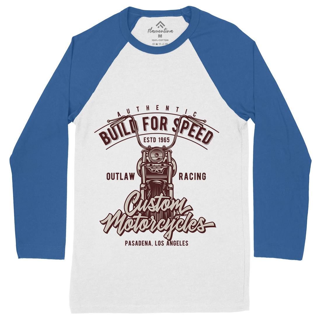 Custom Mens Long Sleeve Baseball T-Shirt Motorcycles B853