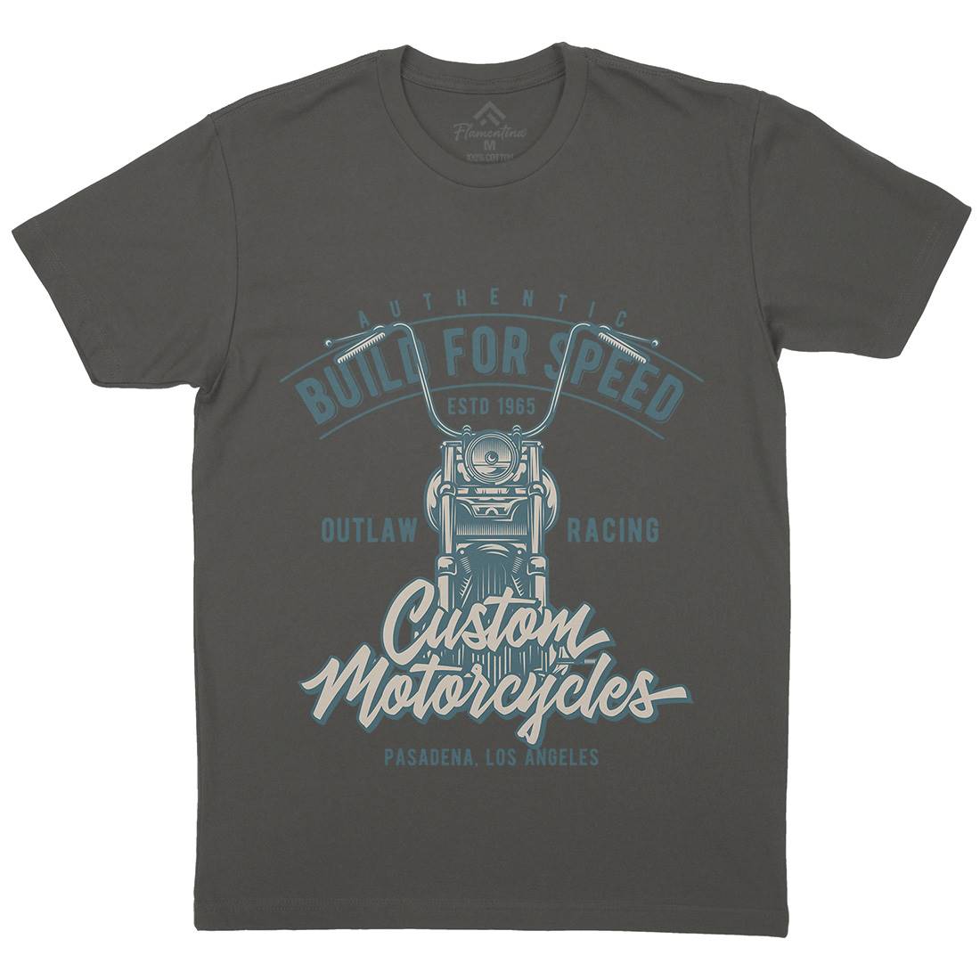 Custom Mens Organic Crew Neck T-Shirt Motorcycles B853