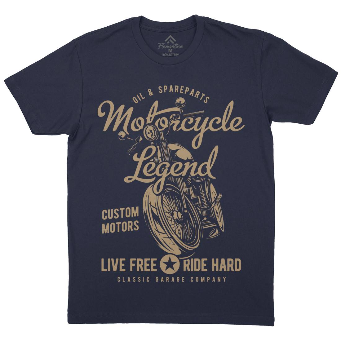 Legend Mens Organic Crew Neck T-Shirt Motorcycles B854