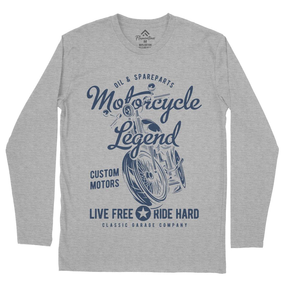 Legend Mens Long Sleeve T-Shirt Motorcycles B854