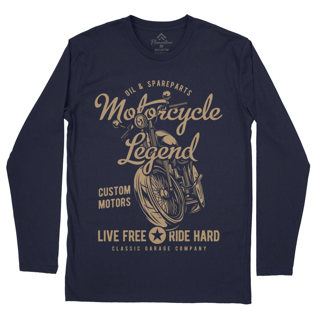 Legend Mens Long Sleeve T-Shirt Motorcycles B854