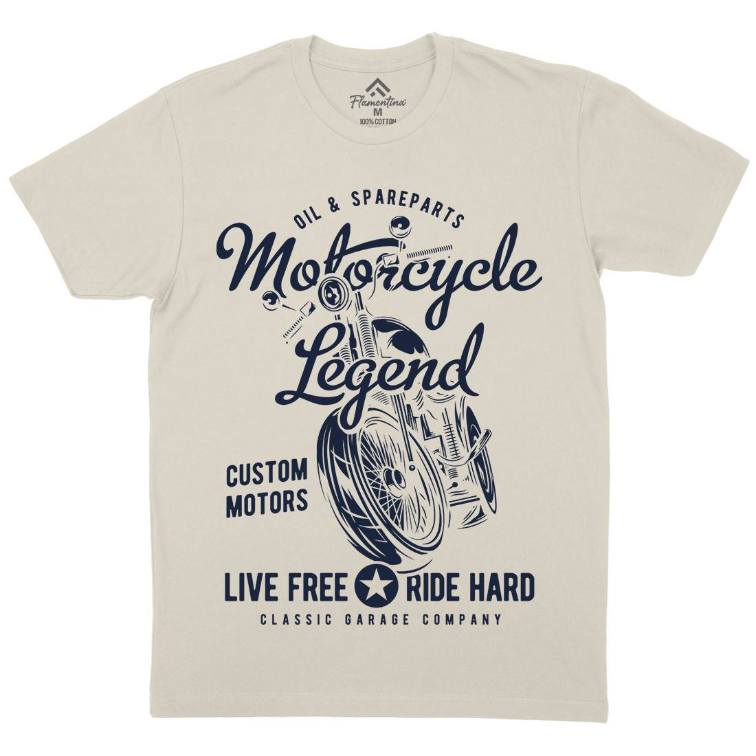 Legend Mens Organic Crew Neck T-Shirt Motorcycles B854