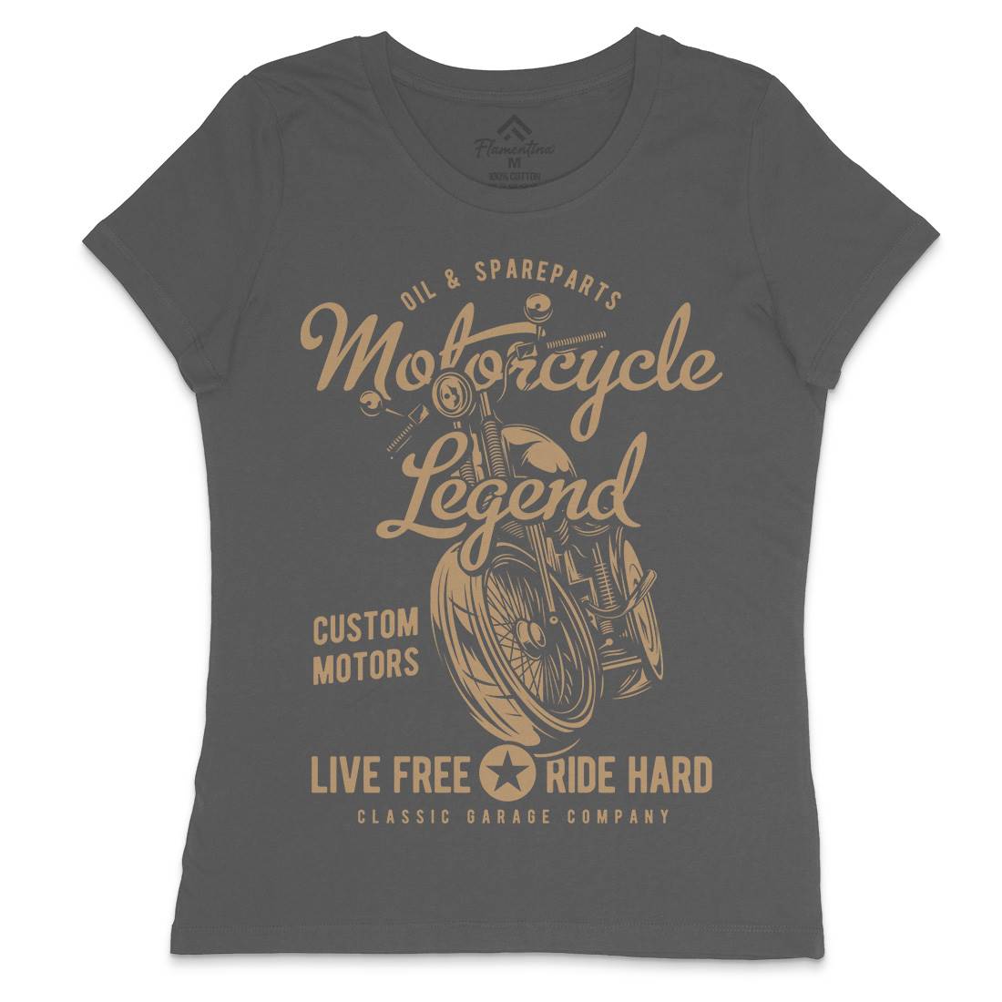 Legend Womens Crew Neck T-Shirt Motorcycles B854