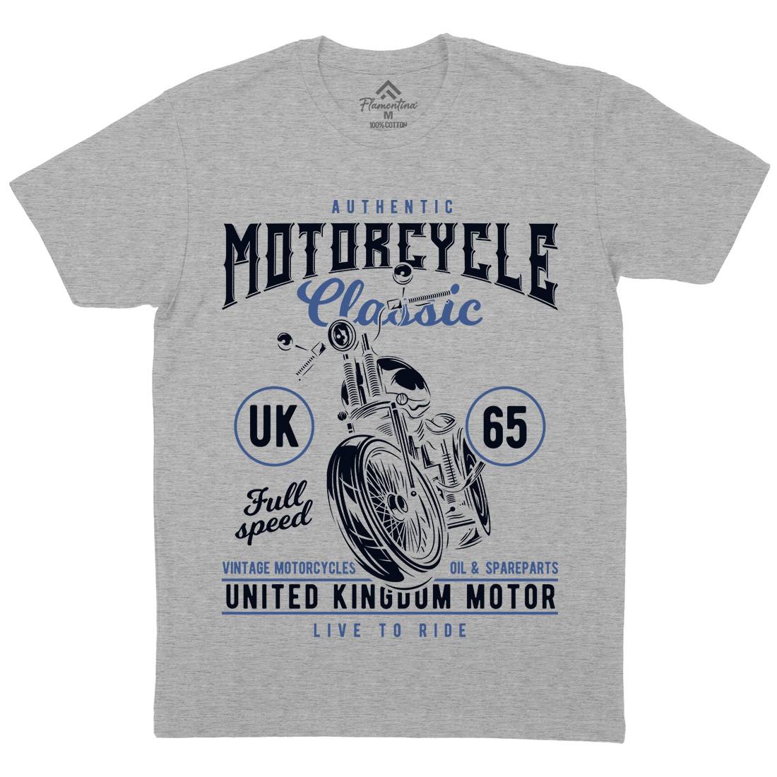 Classic Mens Crew Neck T-Shirt Motorcycles B855