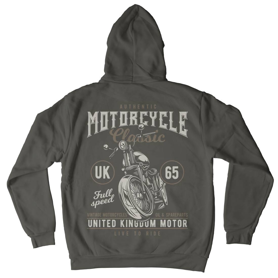 Classic Mens Hoodie With Pocket Motorcycles B855