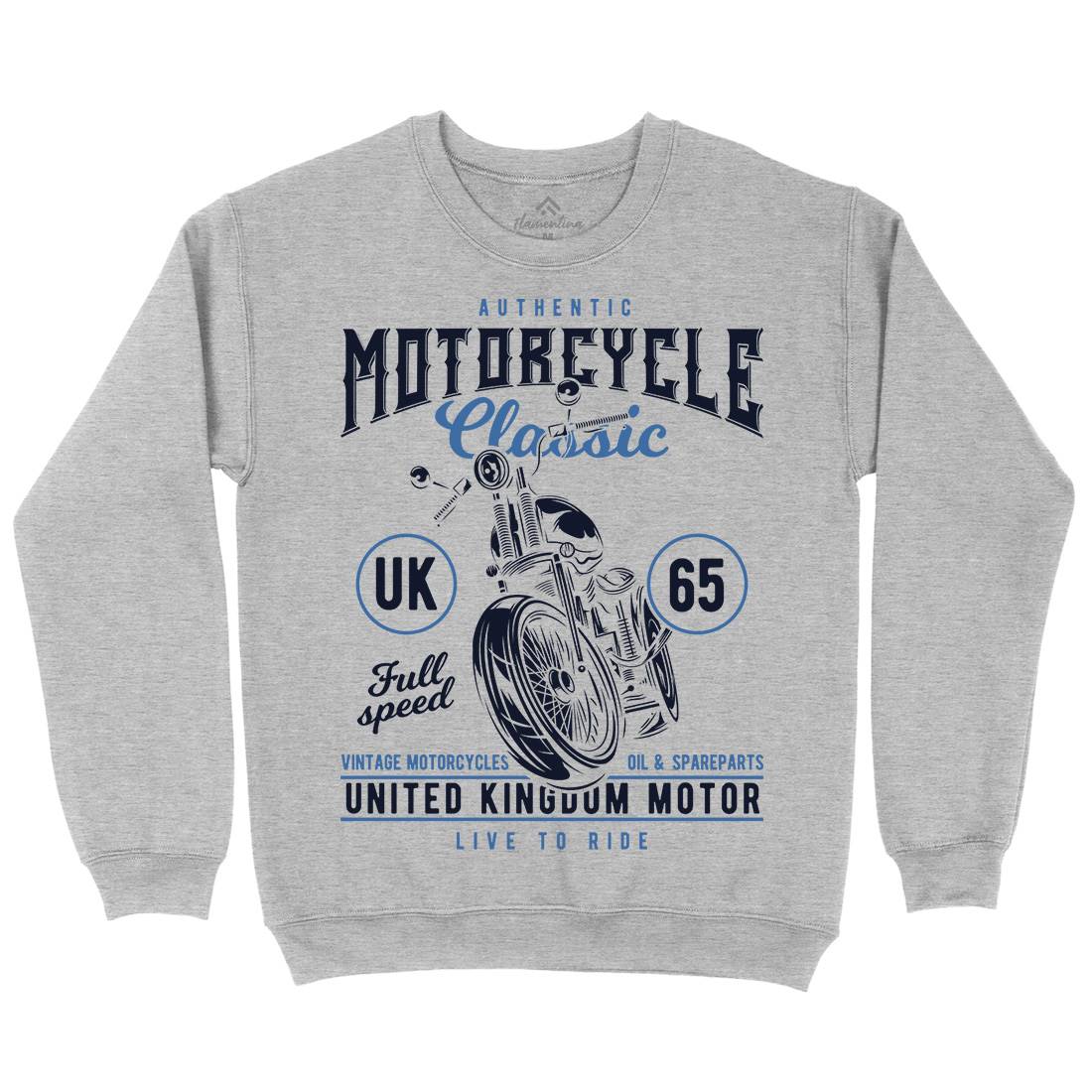 Classic Mens Crew Neck Sweatshirt Motorcycles B855