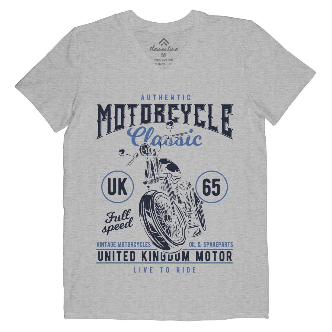 Classic Mens V-Neck T-Shirt Motorcycles B855