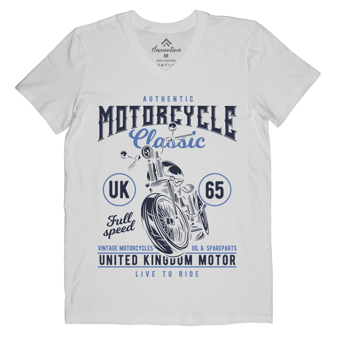 Classic Mens V-Neck T-Shirt Motorcycles B855