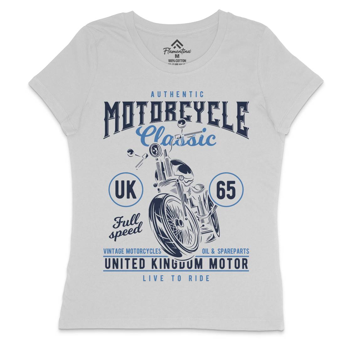 Classic Womens Crew Neck T-Shirt Motorcycles B855