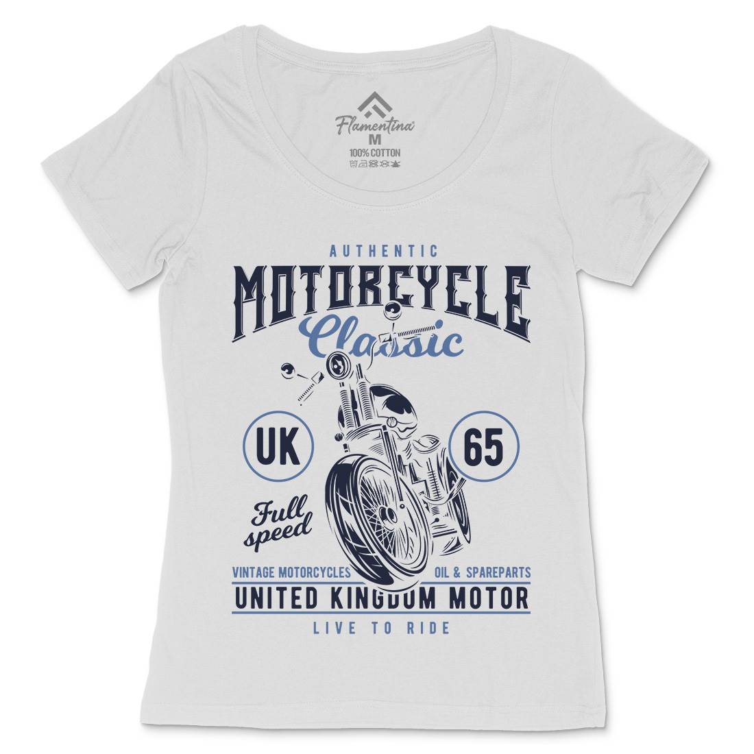 Classic Womens Scoop Neck T-Shirt Motorcycles B855