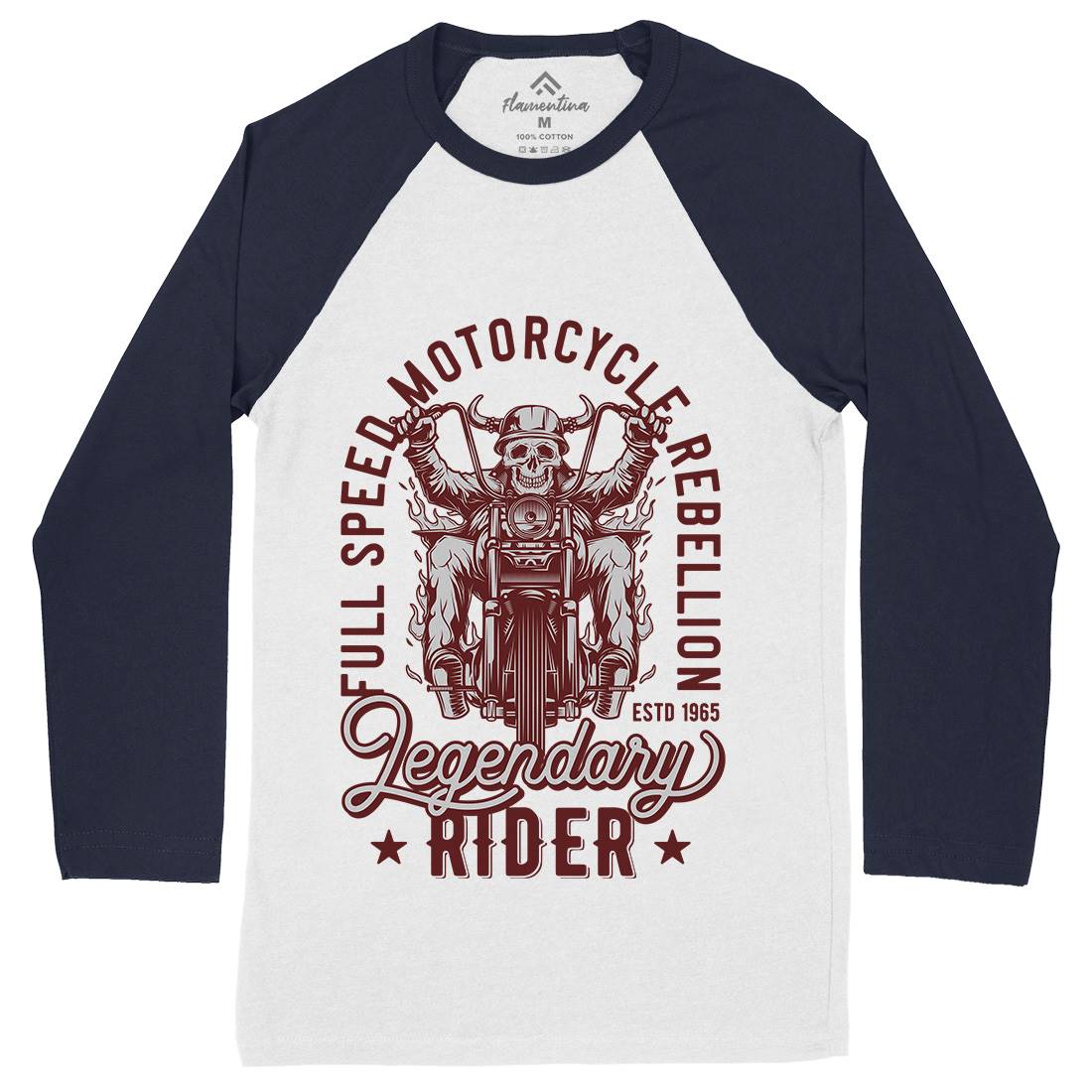 Legendary Mens Long Sleeve Baseball T-Shirt Motorcycles B856