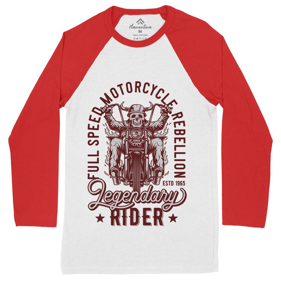 Legendary Mens Long Sleeve Baseball T-Shirt Motorcycles B856