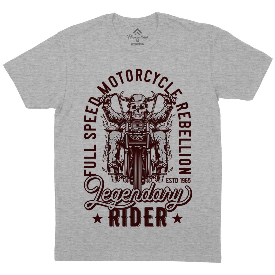 Legendary Mens Organic Crew Neck T-Shirt Motorcycles B856