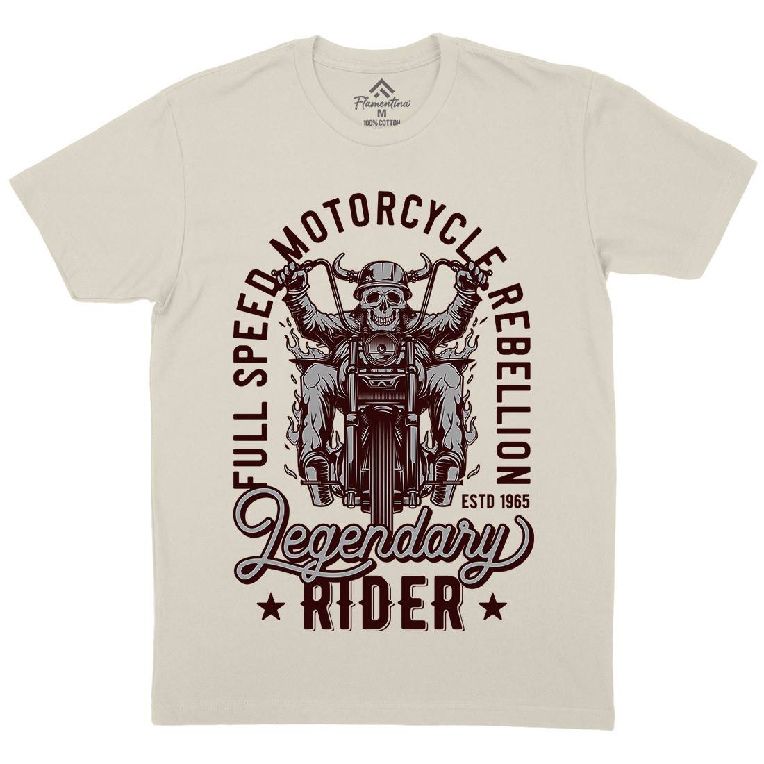 Legendary Mens Organic Crew Neck T-Shirt Motorcycles B856