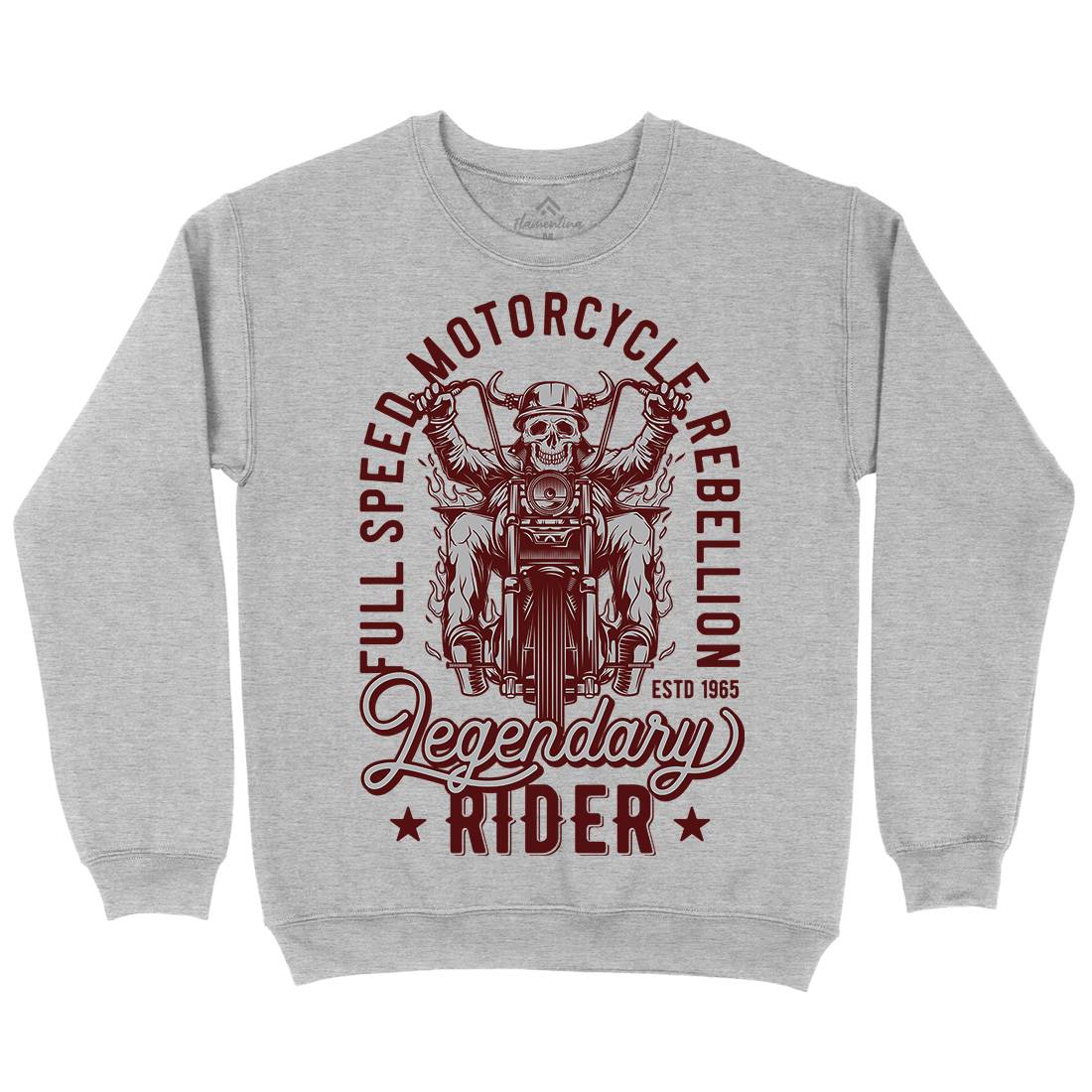 Legendary Mens Crew Neck Sweatshirt Motorcycles B856