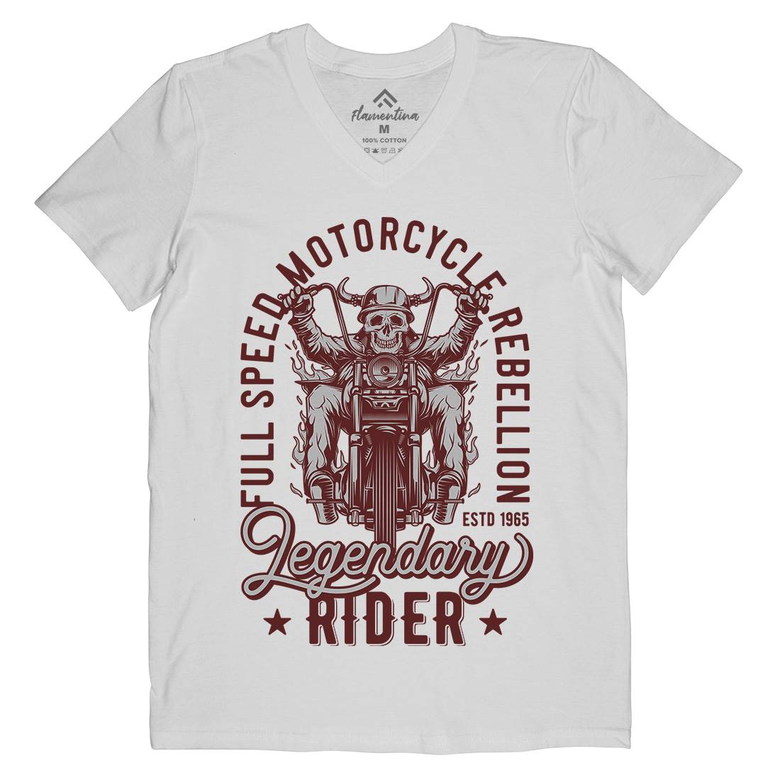 Legendary Mens Organic V-Neck T-Shirt Motorcycles B856