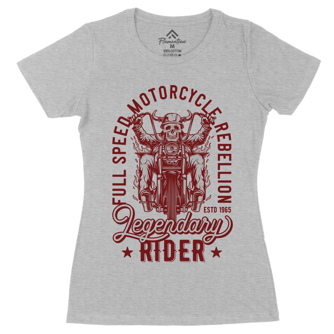 Legendary Womens Organic Crew Neck T-Shirt Motorcycles B856