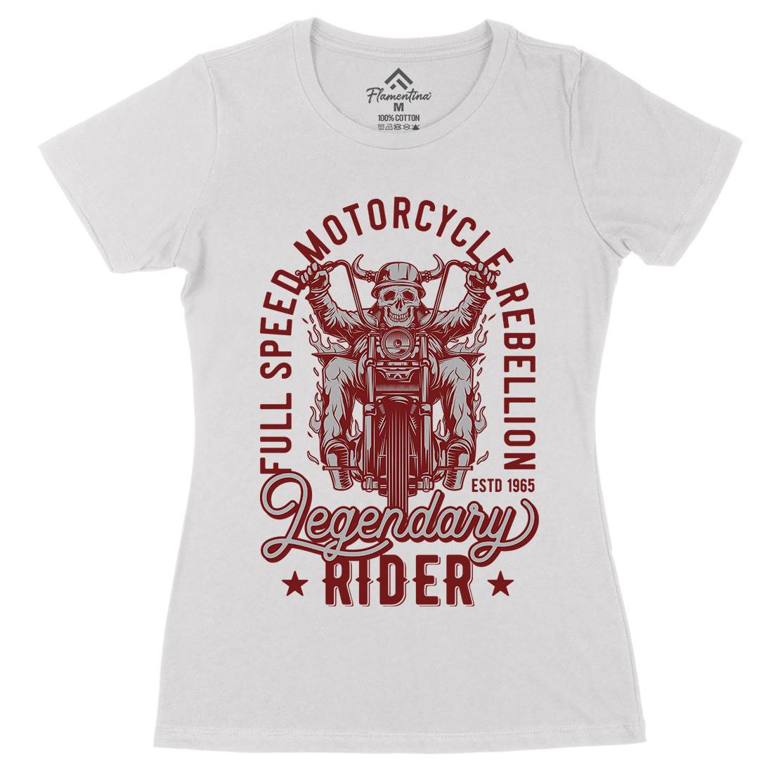 Legendary Womens Organic Crew Neck T-Shirt Motorcycles B856
