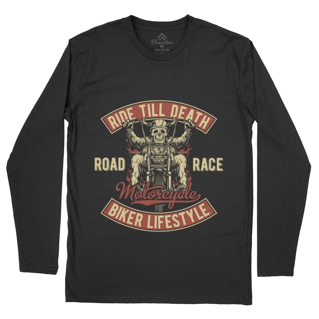 Ride Till Death Mens Long Sleeve T-Shirt Motorcycles B857