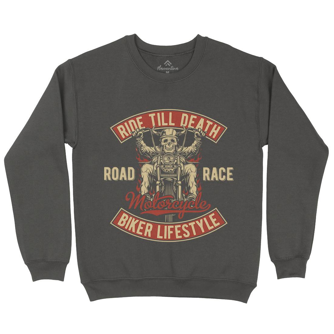 Ride Till Death Kids Crew Neck Sweatshirt Motorcycles B857