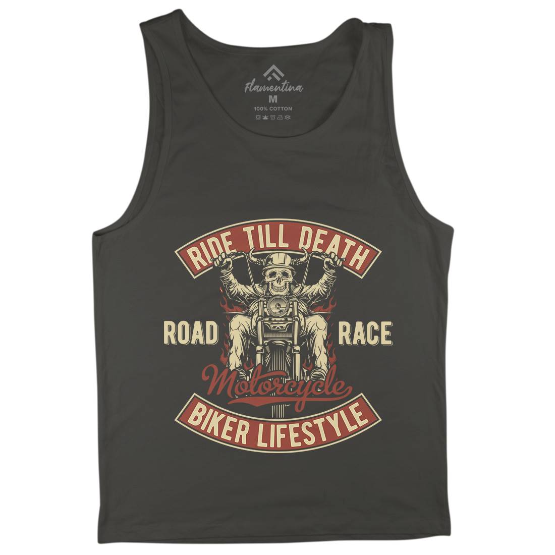 Ride Till Death Mens Tank Top Vest Motorcycles B857