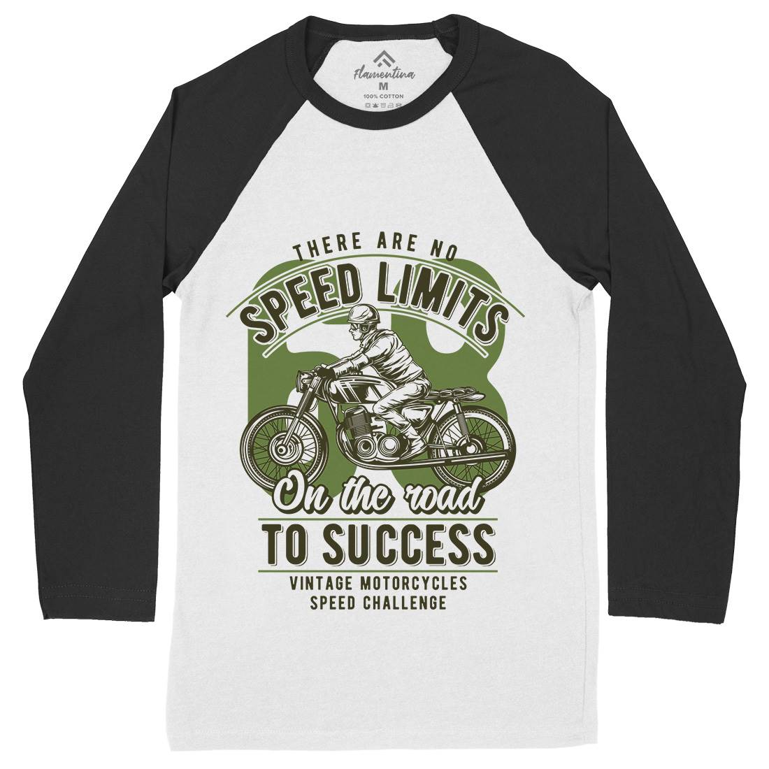 Speed Limits Mens Long Sleeve Baseball T-Shirt Motorcycles B858