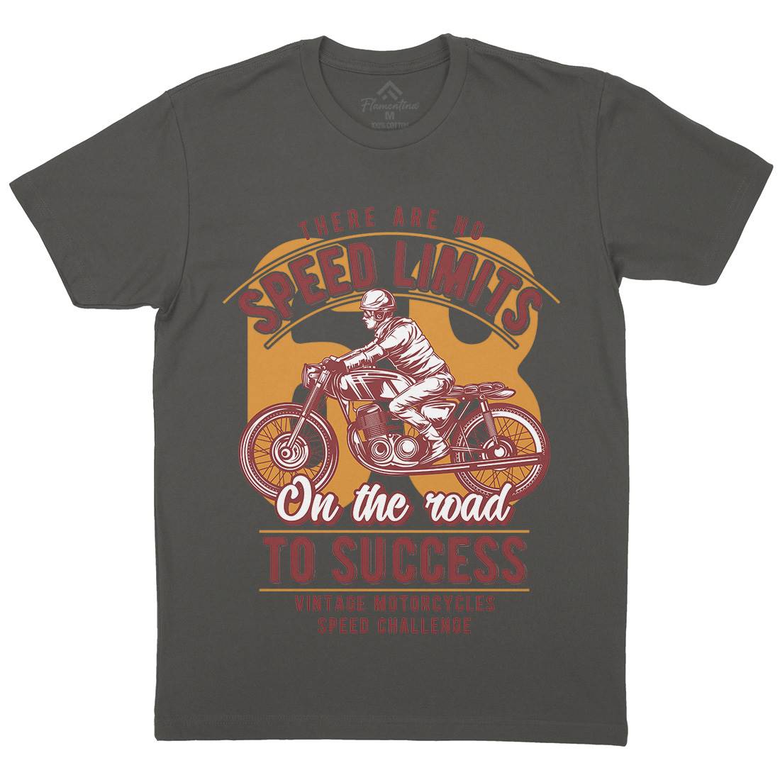 Speed Limits Mens Organic Crew Neck T-Shirt Motorcycles B858
