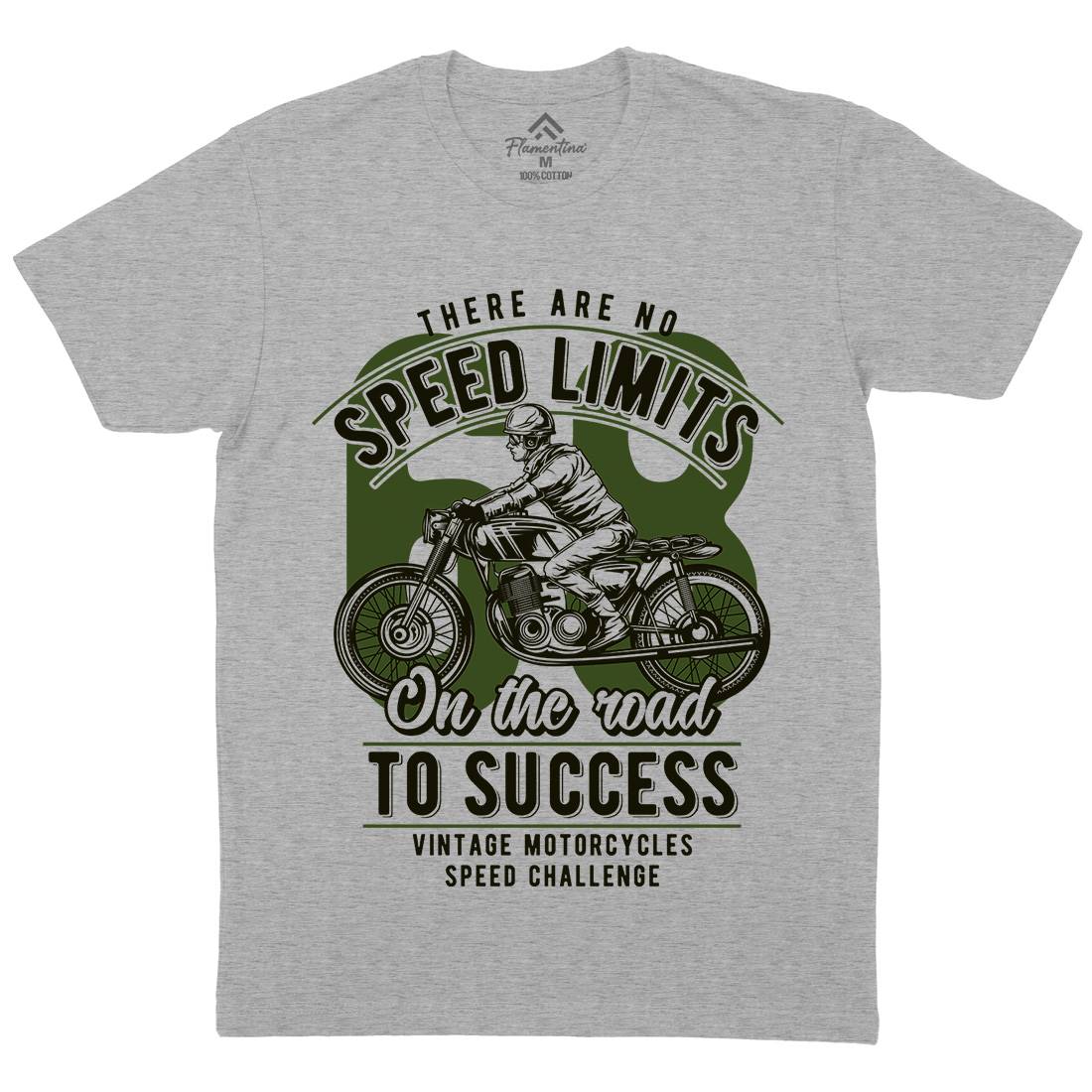 Speed Limits Mens Organic Crew Neck T-Shirt Motorcycles B858