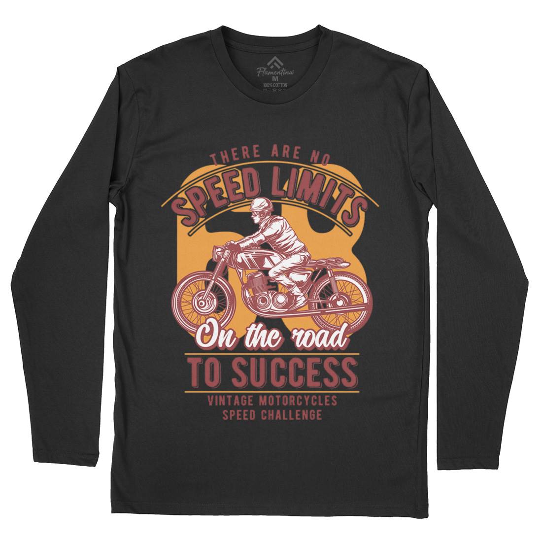 Speed Limits Mens Long Sleeve T-Shirt Motorcycles B858