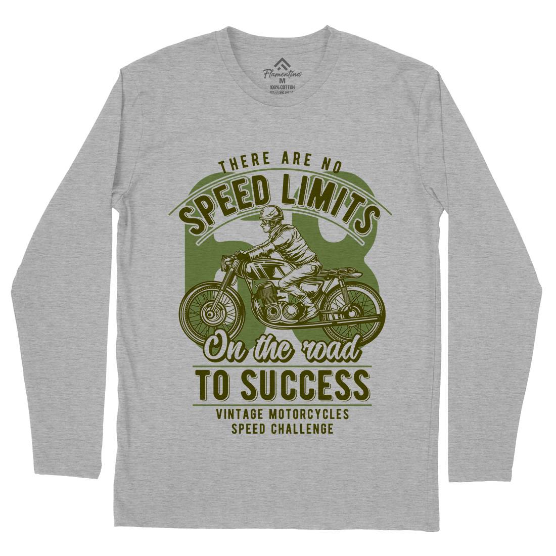 Speed Limits Mens Long Sleeve T-Shirt Motorcycles B858