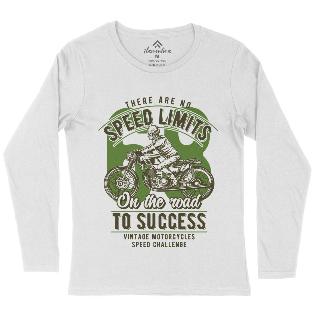 Speed Limits Womens Long Sleeve T-Shirt Motorcycles B858