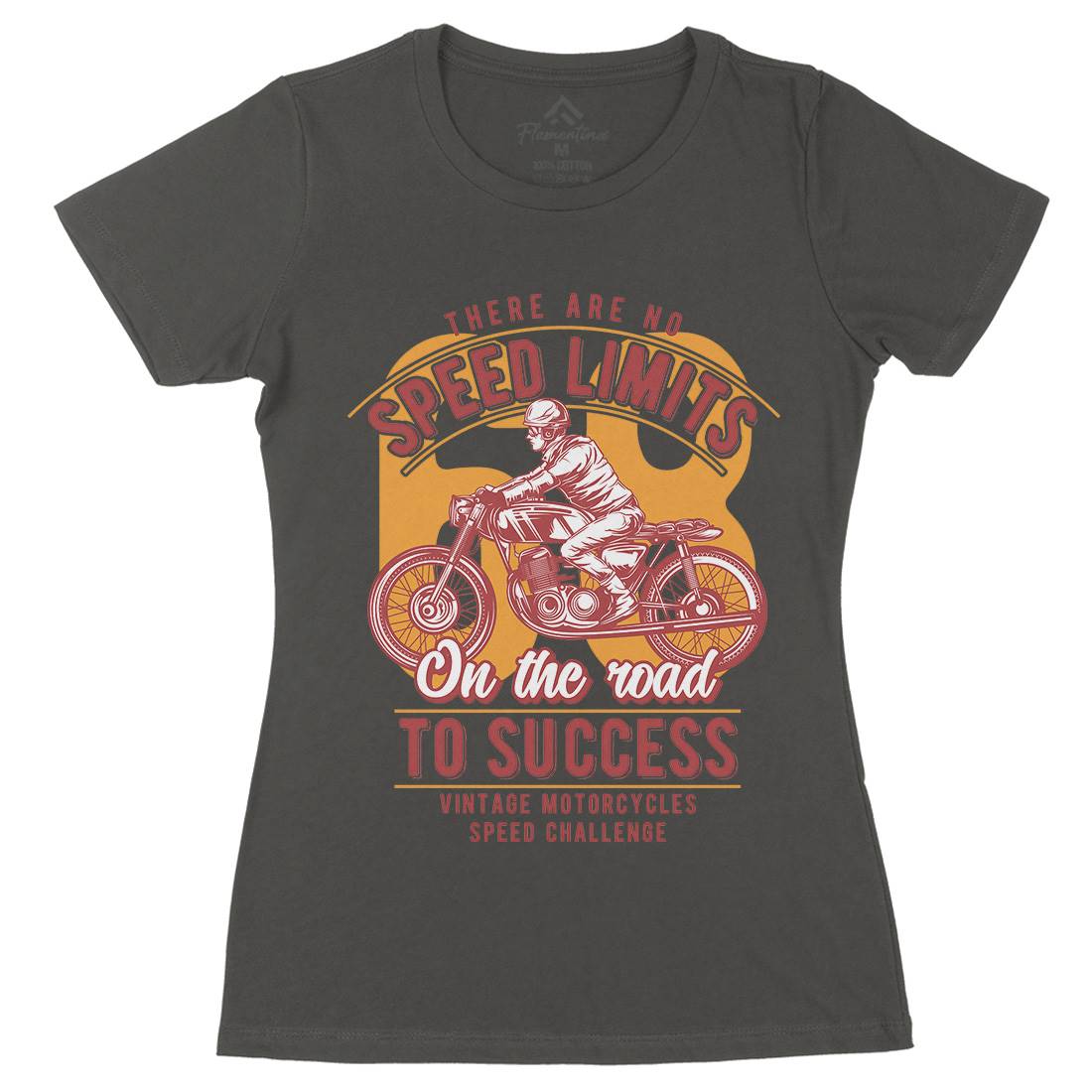 Speed Limits Womens Organic Crew Neck T-Shirt Motorcycles B858