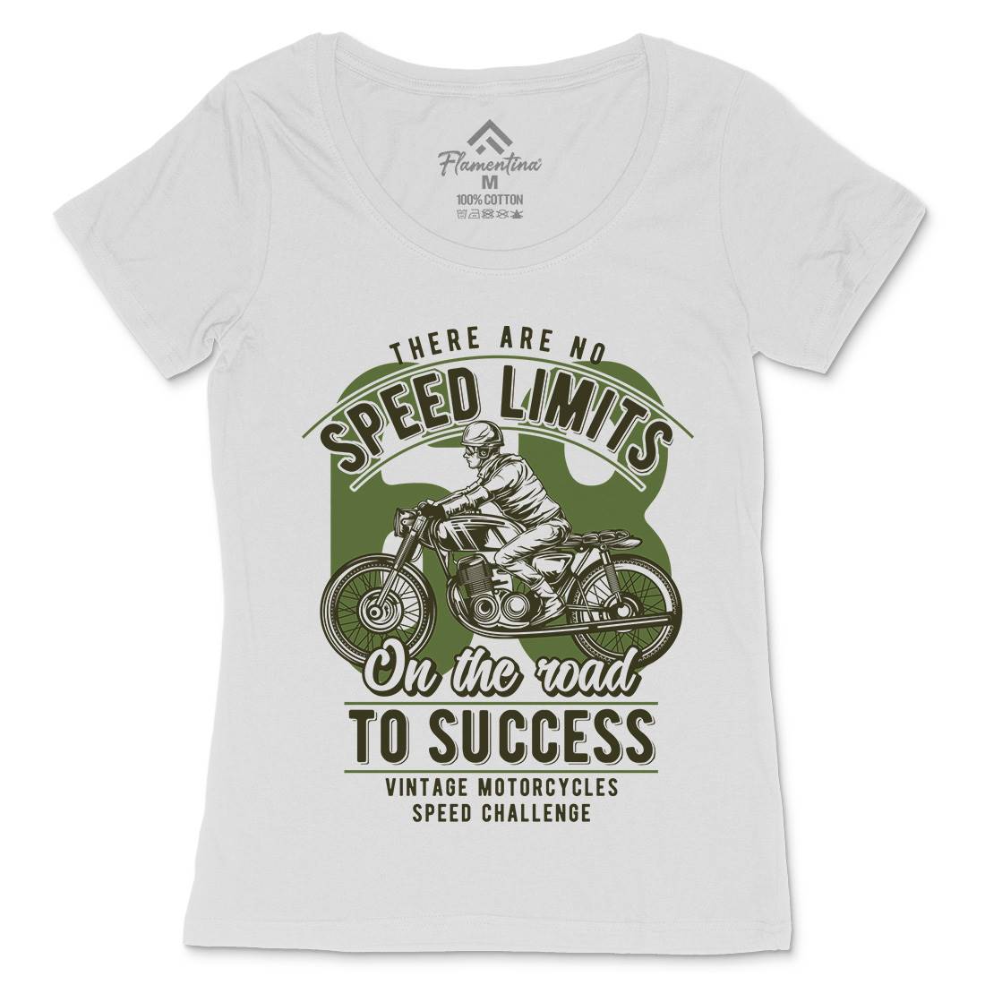 Speed Limits Womens Scoop Neck T-Shirt Motorcycles B858