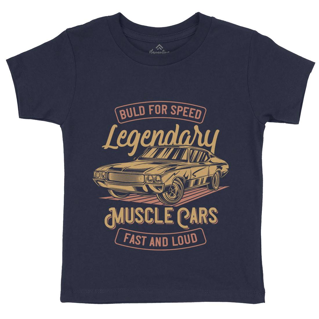 Legendary Muscle Car Kids Organic Crew Neck T-Shirt Cars B859