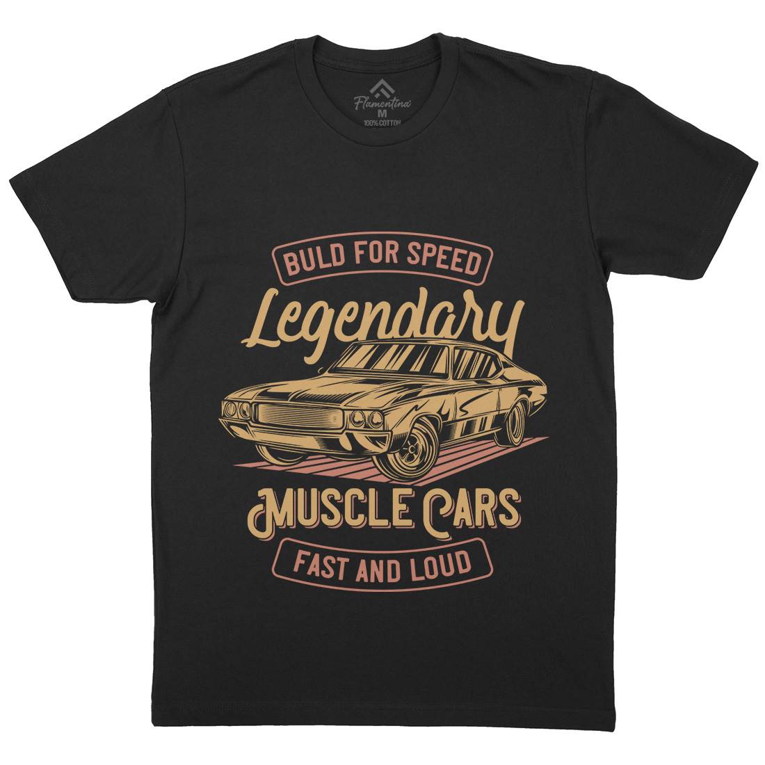 Legendary Muscle Car Mens Crew Neck T-Shirt Cars B859