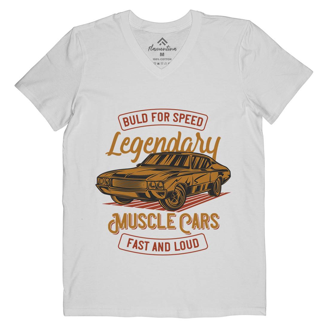 Legendary Muscle Car Mens V-Neck T-Shirt Cars B859