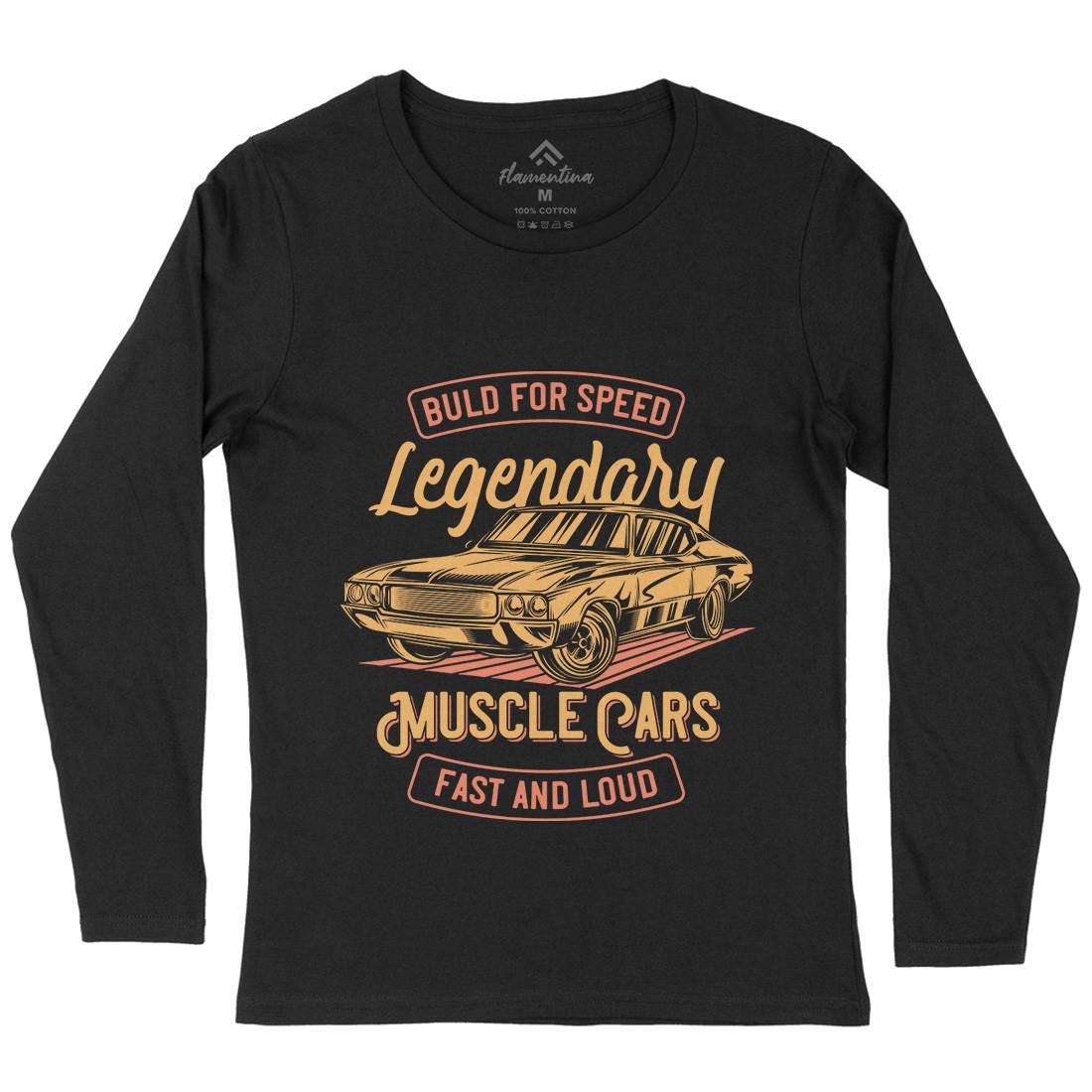 Legendary Muscle Car Womens Long Sleeve T-Shirt Cars B859