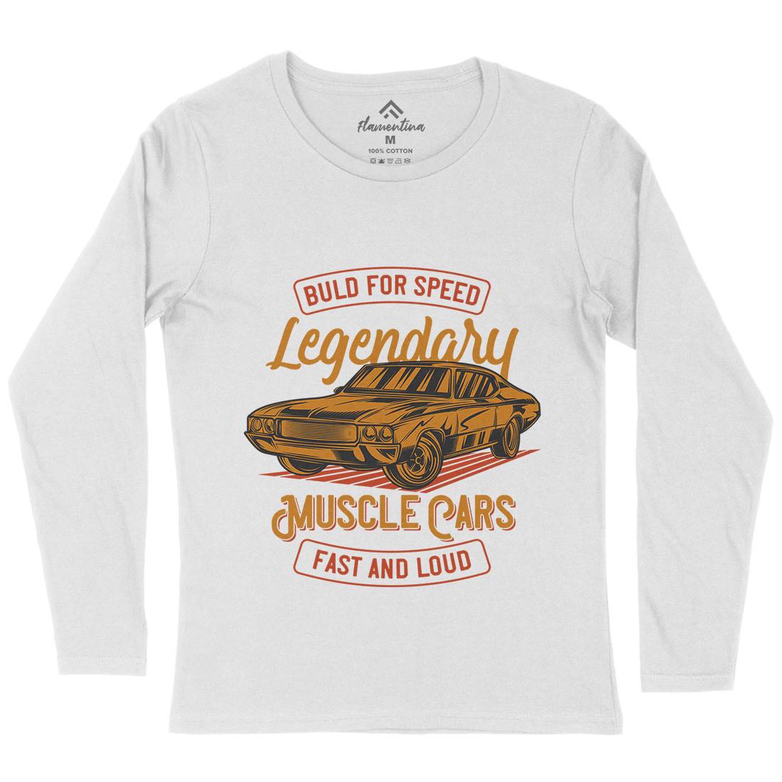 Legendary Muscle Car Womens Long Sleeve T-Shirt Cars B859