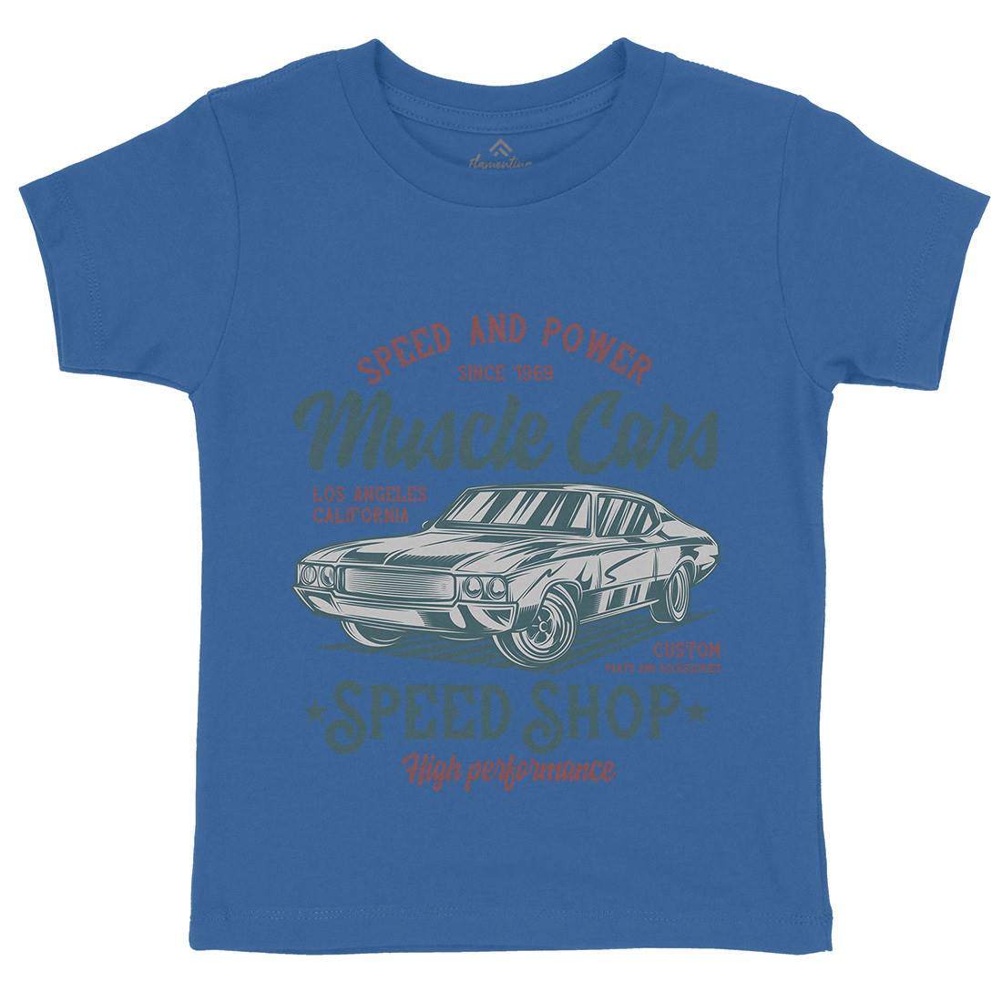 Muscle Car Speed Kids Crew Neck T-Shirt Cars B860