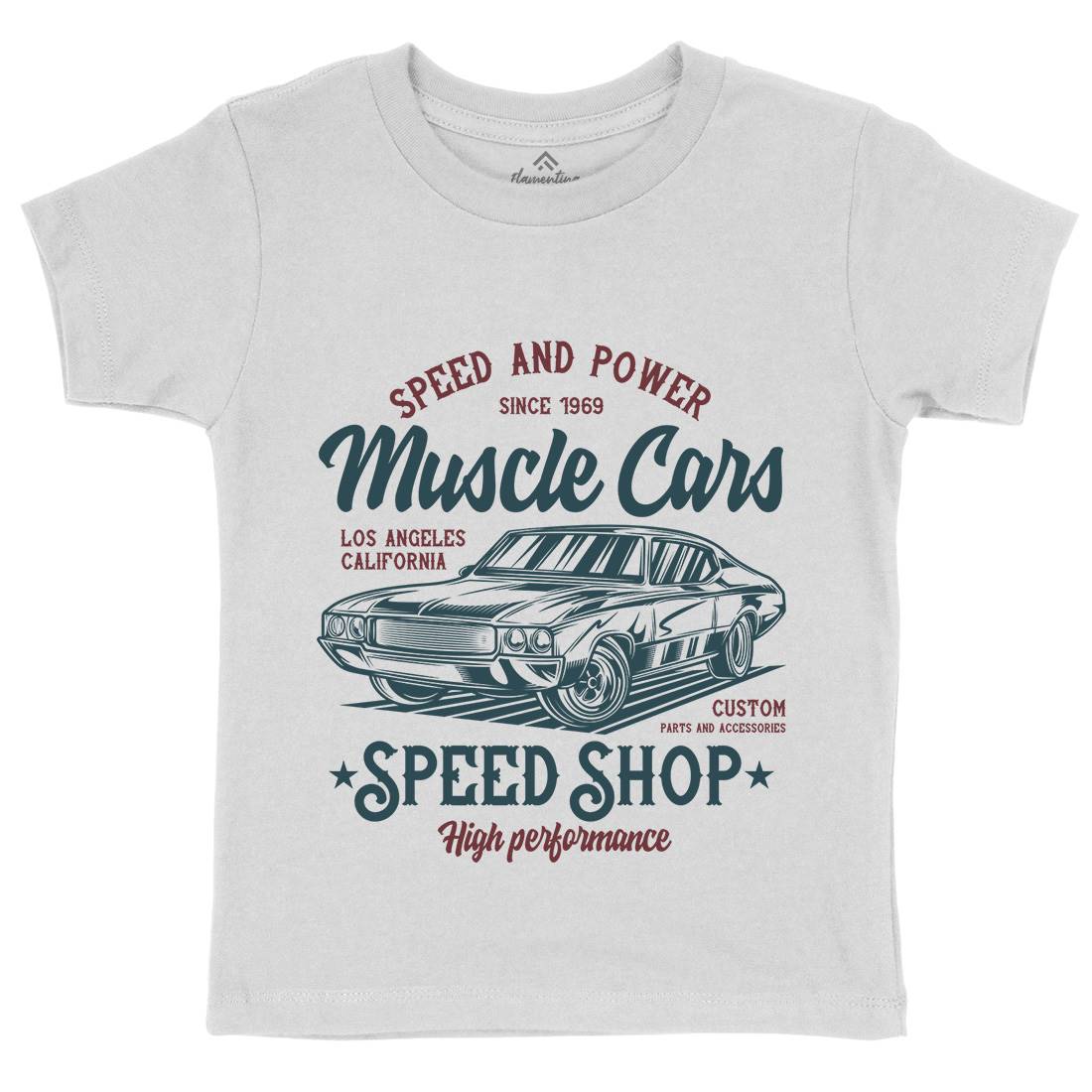 Muscle Car Speed Kids Organic Crew Neck T-Shirt Cars B860